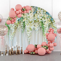 Weiß Blumen Und Blatt Vorhang Themenorientiert Hochzeit Hintergrund