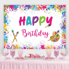 Weiss Graffiti Wand Glücklich Geburtstag Hintergrund Dekoration