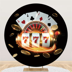 Weiß Poker Und Gold Münze Runden Schwarz Geburtstag Hintergrund