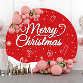 Weiß Schnee Und Baum Fröhlich Weihnachten Runden Hintergrund