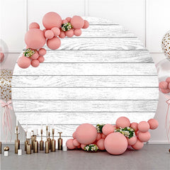 Weiß Streifen Hölzern Runden Glücklich Geburtstag Runden Hintergrund