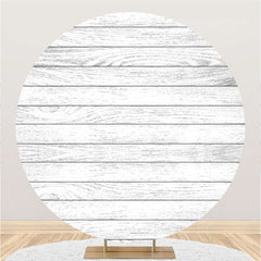 Weiß Streifen Hölzern Runden Glücklich Geburtstag Runden Hintergrund