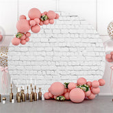 Weiß Gestreift Wand Fliesen Glücklich Geburtstag Runden Hintergrund