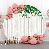 Weiß Gestreift Holz Thema Glücklich Geburtstag Runden Hintergrund