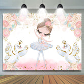 Weiss Schwan Ballerina Rosa Thema Glücklich Geburtstag Hintergrund