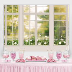 Weiss Fenster Blume Glücklich Geburtstag Hintergrund Für Mädchen