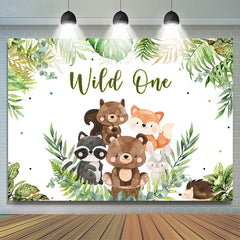 Wild Eins Dschungel Karikatur Tiere 1 Geburtstag Hintergrund