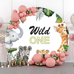 Wild Safari Monstera Runden 1 Geburtstag Hintergrund