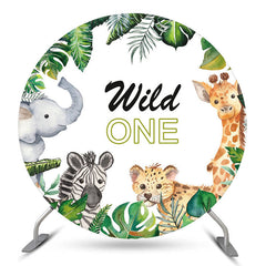 Wild Safari Monstera Runden 1 Geburtstag Hintergrund