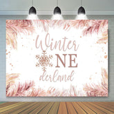 Winter Eins Derland Schneeflocke Glücklich Geburtstag Hintergrund