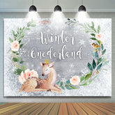 Winter Onederland Baby Sika Reh 1 Geburtstag Hintergrund