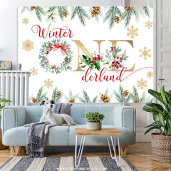 Winter Onederland Weihnachten Glücklich Geburtstag Hintergrund