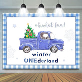 Winter Onederland Schneeflocke Blau Auto Hintergrund für babydusche