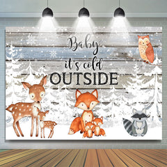 Winter Bäume Und Wenig Tiere babydusche Hintergrund