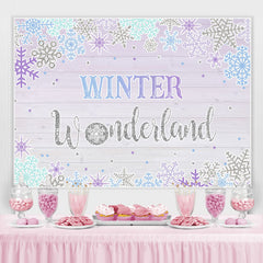 Winter Wunderland Schneeflocke Holz 1 Geburtstag Hintergrund