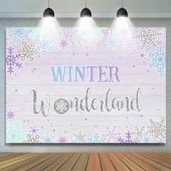 Winter Wunderland Schneeflocke Holz 1 Geburtstag Hintergrund