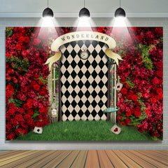 Wunderland Magie Tor Rose Wand Ostern Party Hintergrund