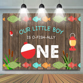 Holz Gegangen Angeln Foto-Shooting Hintergrund für 1 Geburtstag