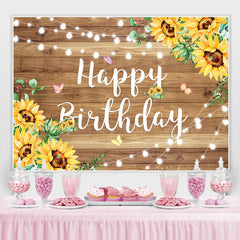 Hölzern Schmetterling Sonnenblume Glücklich Geburtstag Hintergrund