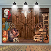 Hölzerne Cowboy Hütte cooles Thema Alles Gute zum Geburtstag Hintergrund