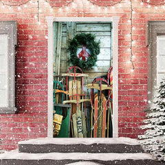 Hölzern Wand Planke Weihnachten Tür Abdeckung Dekoration