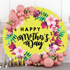 Gelb Blumen Glücklich Mütter Tag Foto Runden Hintergründe