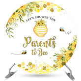 Gelb Blumen Wenig Funkeln Biene Baby Dusche Hintergrund