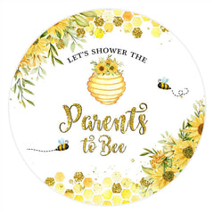 Gelb Blumen Wenig Funkeln Biene Baby Dusche Hintergrund