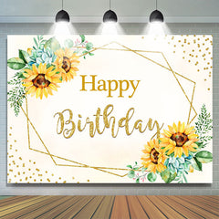 Gelb Sonnenblume Gold Bokeh Glücklich Geburtstag Hintergrund