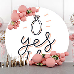 JA ICH TUN Weiß Einfach Hochzeit Runden Hintergrund Abdeckung