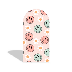 Let's Groovy Happy Birthday Baby Shower Party Bogenhintergrund Abdeckung Retro 60er 70er Deko
