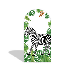 Safari Wild Jungle Dschungel Tiere Happy Birthday Bogenwand Abdeckung Grün Blätter Deko