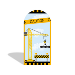 Construction Vehicles Theme Arch Backdrop Wall Cloth Cover Bogenhintergrund Baustelle Party Deko