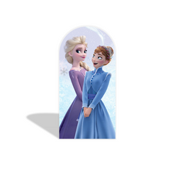Frozen Anna & Elsa Thema Bogenhintergrund Abdeckung Eiskönigin Party Deko Winter Blau