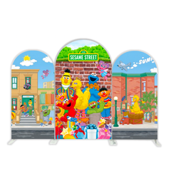 Sesame Street Theme Happy Birthday Party Bogenwand Abdeckung Elmo Bibo Krümelmonster Deko