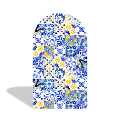 Blau And White Porcelain Birthday Baby Shower Party Bogenwand Abdeckung Porzellan Muster Deko