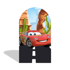 Cars Mcqueen Birthday Baby Shower Party Bogenwand Abdeckung Rennbahn Auto Rot Jungen Deko