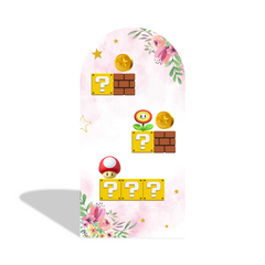Mario Princess Cartoon Movie Happy Birthday Party Bogenhintergrund Abdeckung Peach Pilz Deko
