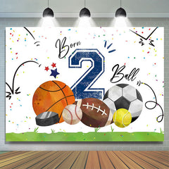 Geboren 2 Ball Grün Rasen Sport Hintergrund Für Geburtstag