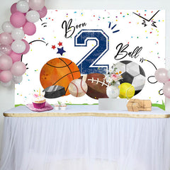 Geboren 2 Ball Grün Rasen Sport Hintergrund Für Geburtstag