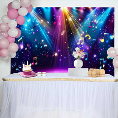 Lofaris Bunte Noten Bühnenlicht Tanz Fotohintergrund Disco Party Feier Deko