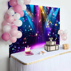 Lofaris Bunte Noten Bühnenlicht Tanz Fotohintergrund Disco Party Feier Deko
