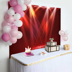 Lofaris Rotes Bühnenlicht Tanz Fotohintergrund Glitzer Funkeln Party Deko
