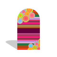 Mexican Fiesta Arch Backdrop Wall Cloth Cover Bogenwand Abdeckung Mexiko Blumen Bunt Party Deko