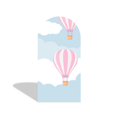 Pink Hot Air Balloon Arch Backdrop Wall Cloth Cover Bogenhintergrund Heißluftballon Babyparty