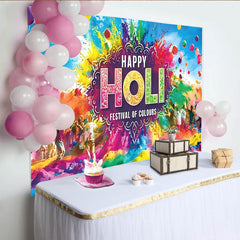 Lofaris Leuchtend bunter Holi Hintergrund für das Fest der Farben, fröhliche Fotowand für Partydekoration und Fotoshootings