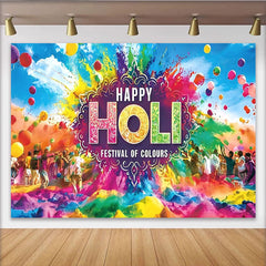 Lofaris Leuchtend bunter Holi Hintergrund für das Fest der Farben, fröhliche Fotowand für Partydekoration und Fotoshootings
