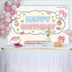 Lofaris Niedlicher Happy Birthday Hintergrund in Pastellfarben für Kinder, zauberhafte Kulisse für unvergessliche Partyfotos