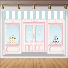 Lofaris Charmante Eisdielen-Hintergrund mit Cupcakes und Eiscreme für Kinderparty, süße Fotokulisse für professionelles Fotostudio