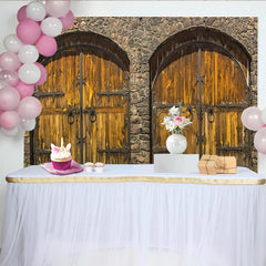 Lofaris Rustikaler Holztür Steinwand Hintergrund für Fotoshootings, alte Holztüren Kulisse für professionelle Fotostudios